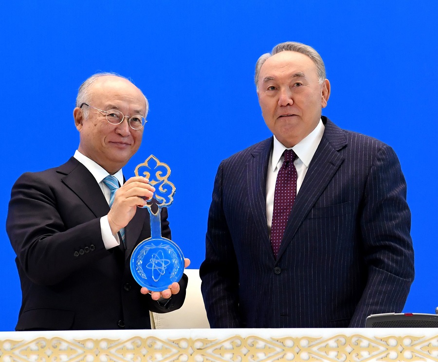 Назарбаев МАГАТЭ-нің Төмен байытылған уран банкінің ашылу рәсіміне қатысты