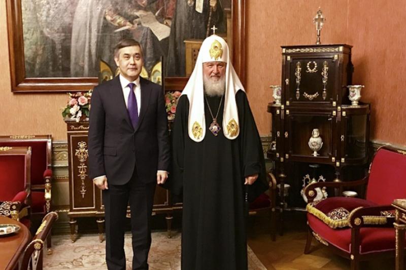 Нұрлан Ермекбаев Мәскеу Патриархы Кириллмен кездесті
