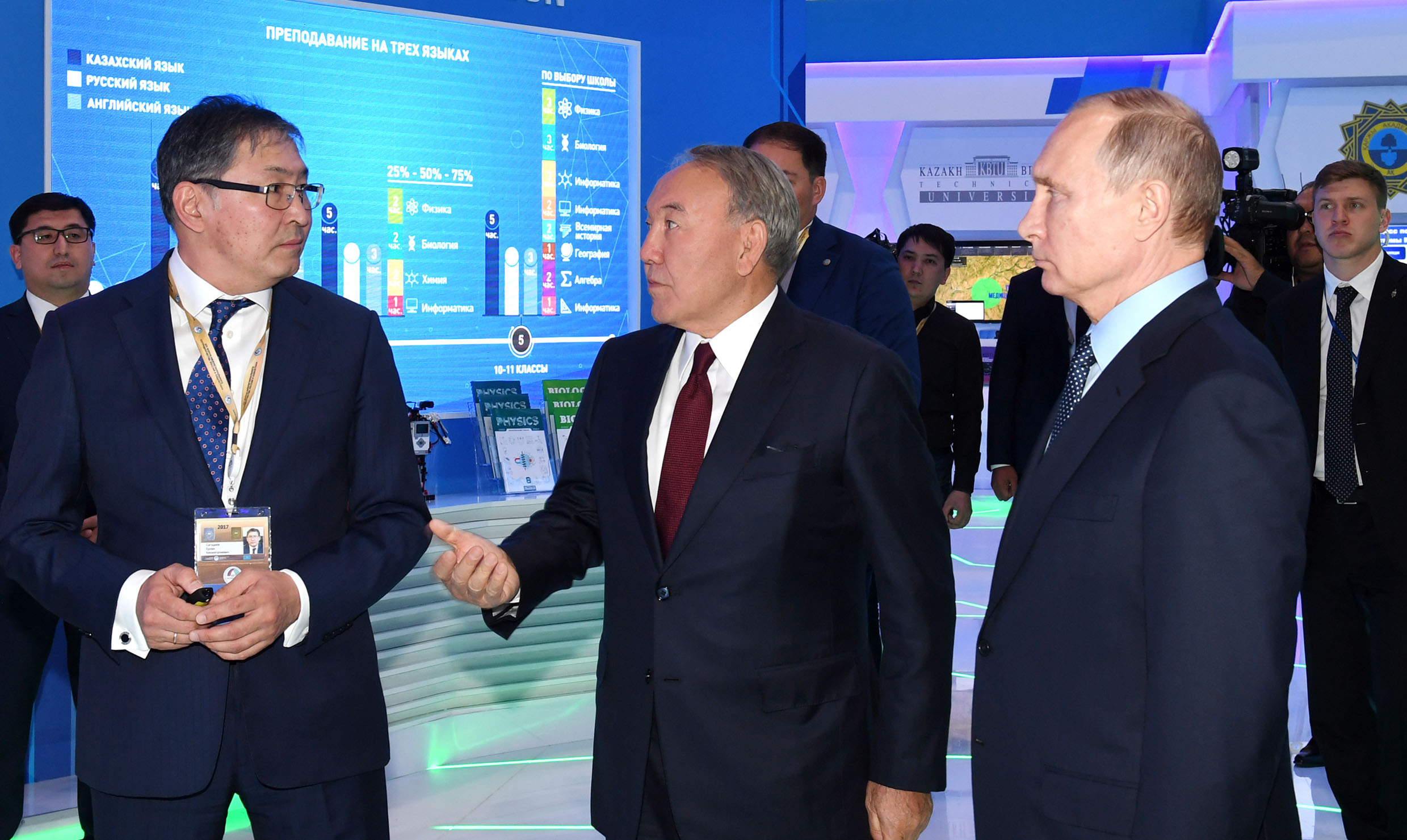 Назарбаев Қазақстан мен Ресейдің ХІV өңіраралық ынтымақтастығы форумы аясындағы көрмені аралады