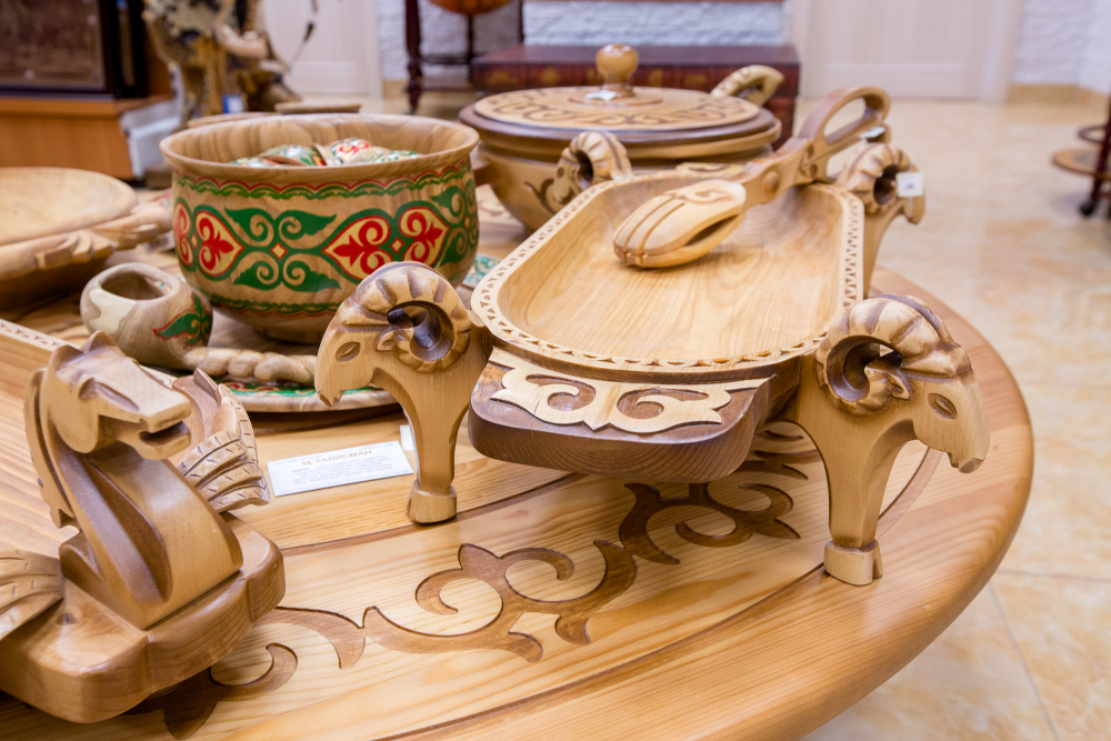 Казахская национальная посуда. Астау. Казахская деревянная посуда. Деревянная посуда для бешбармака.
