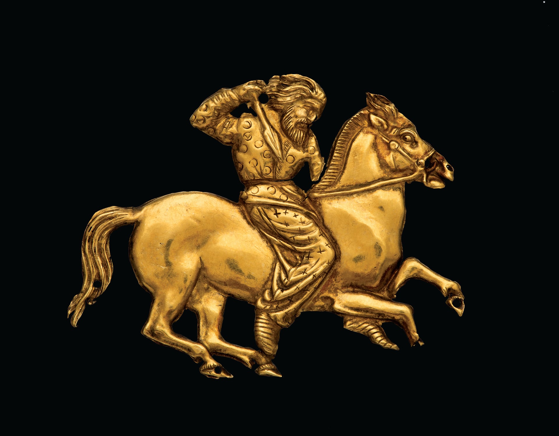 Сақ жауынгері бейнеленген алтын тақта, б.з.д IV ғасырдың II жартысы