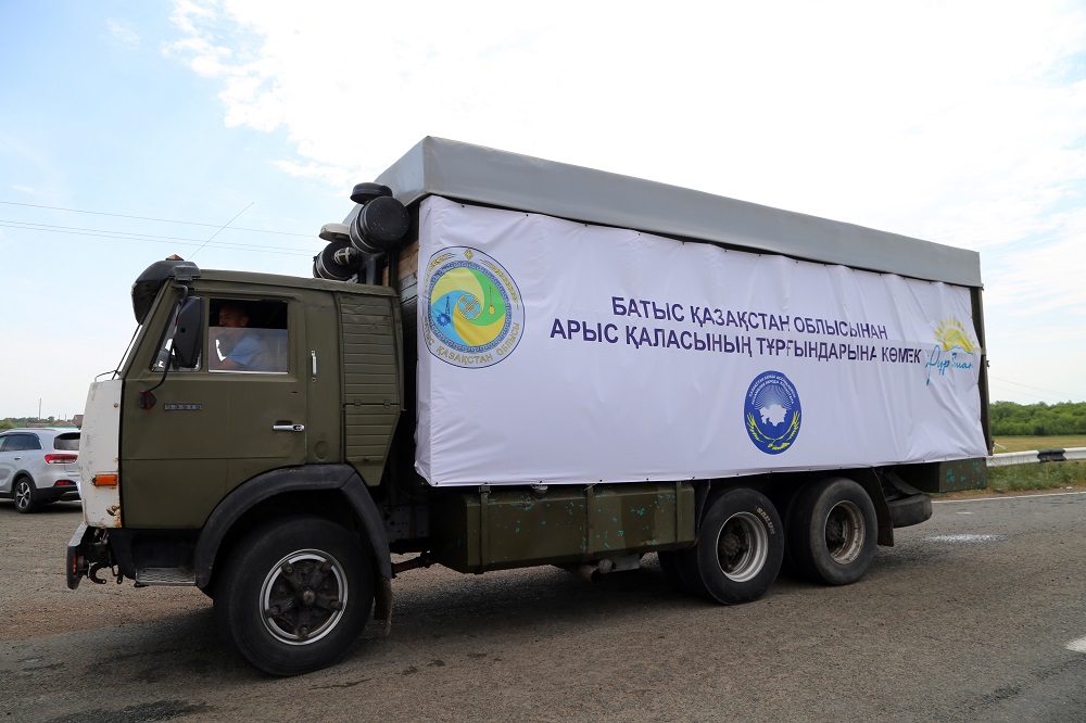 Оралдан Арысқа құрылыс материалдары тиелген алғашқы керуен шықты