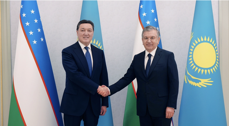 Асқар Мамин Өзбекстан Президентімен келіссөз жүргізді