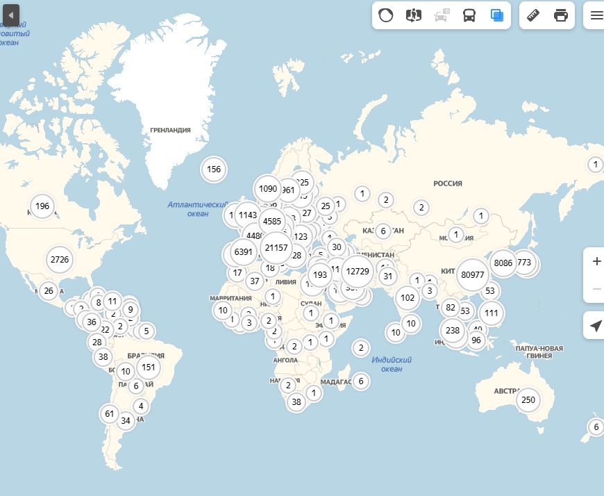 «Яндекс» коронавирустың таралуына қатысты онлайн-карта шығарды