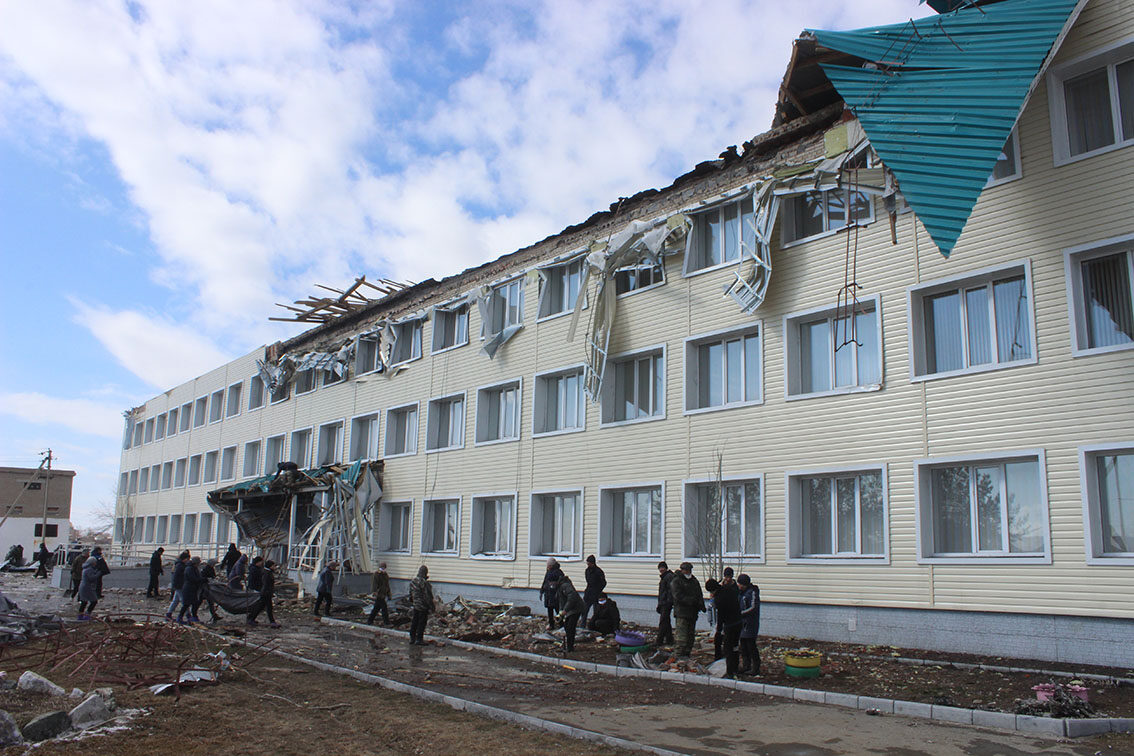 Қостанай облысы:  Қарлы боран мектептің шатырын жұлып кетті