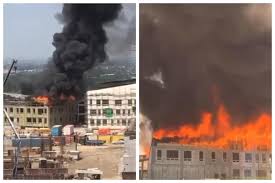 Алматыда құрылыс алаңынан өрт шықты