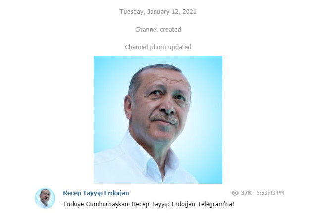 Түркия президенті Режеп Тайып Ердоған Telegram-ға жазылды