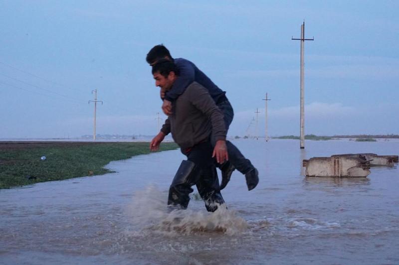 Түркістан облысында екі ауыл су астында қалды
