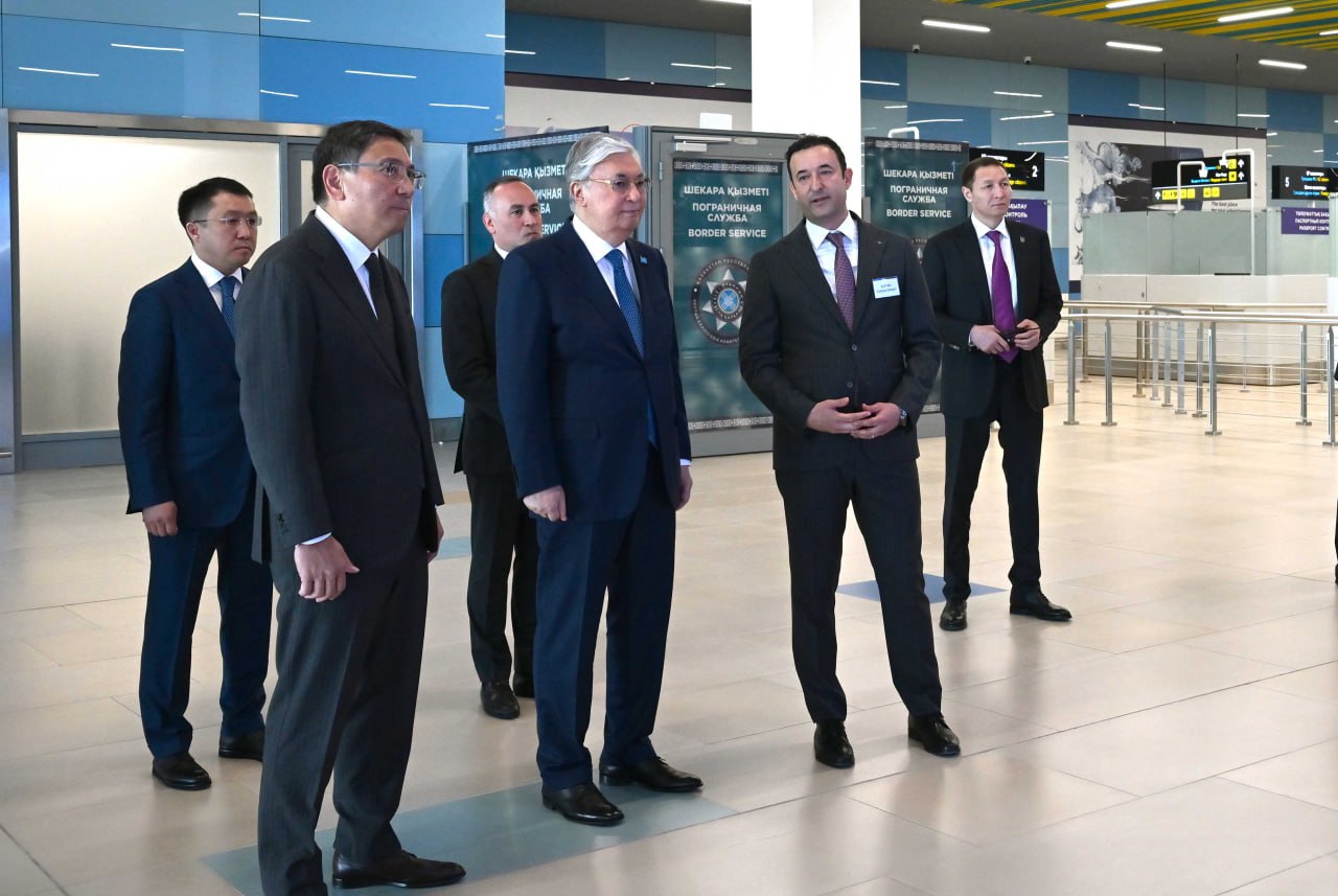 Президент Алматы әуежайының жаңа халықаралық терминалына барды