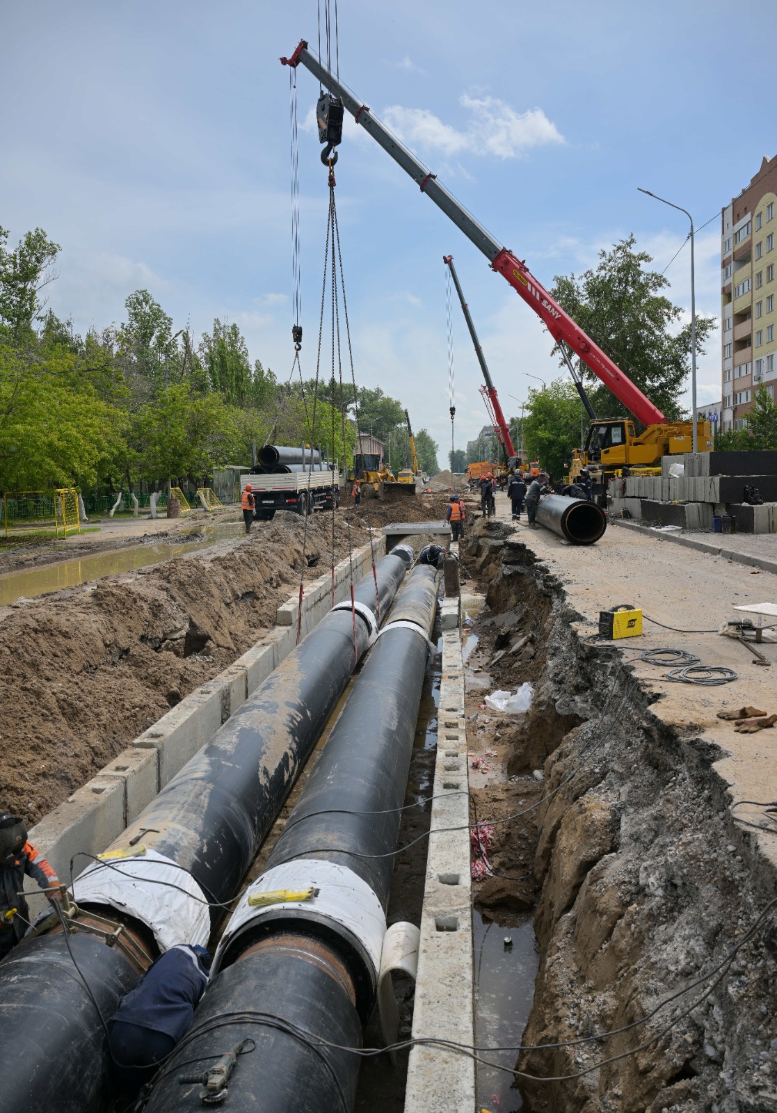 Жылу желілері жөнделіп жатыр
