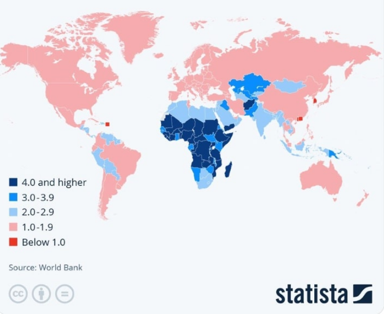 Илон Маск әлемдік туу көрсеткішін бейнелейтін карта ұсынды