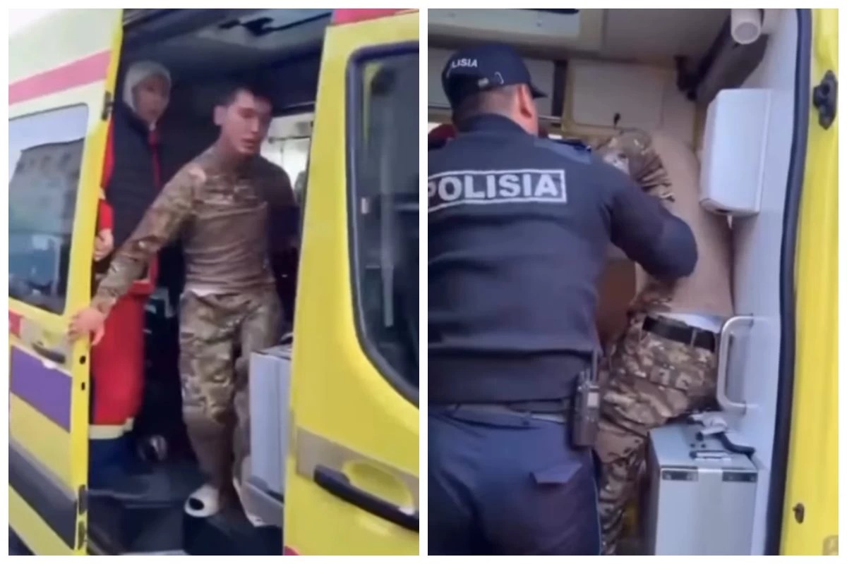 Атырауда полиция формасын киген мас ер адам жедел жәрдемде төбелес шығарды