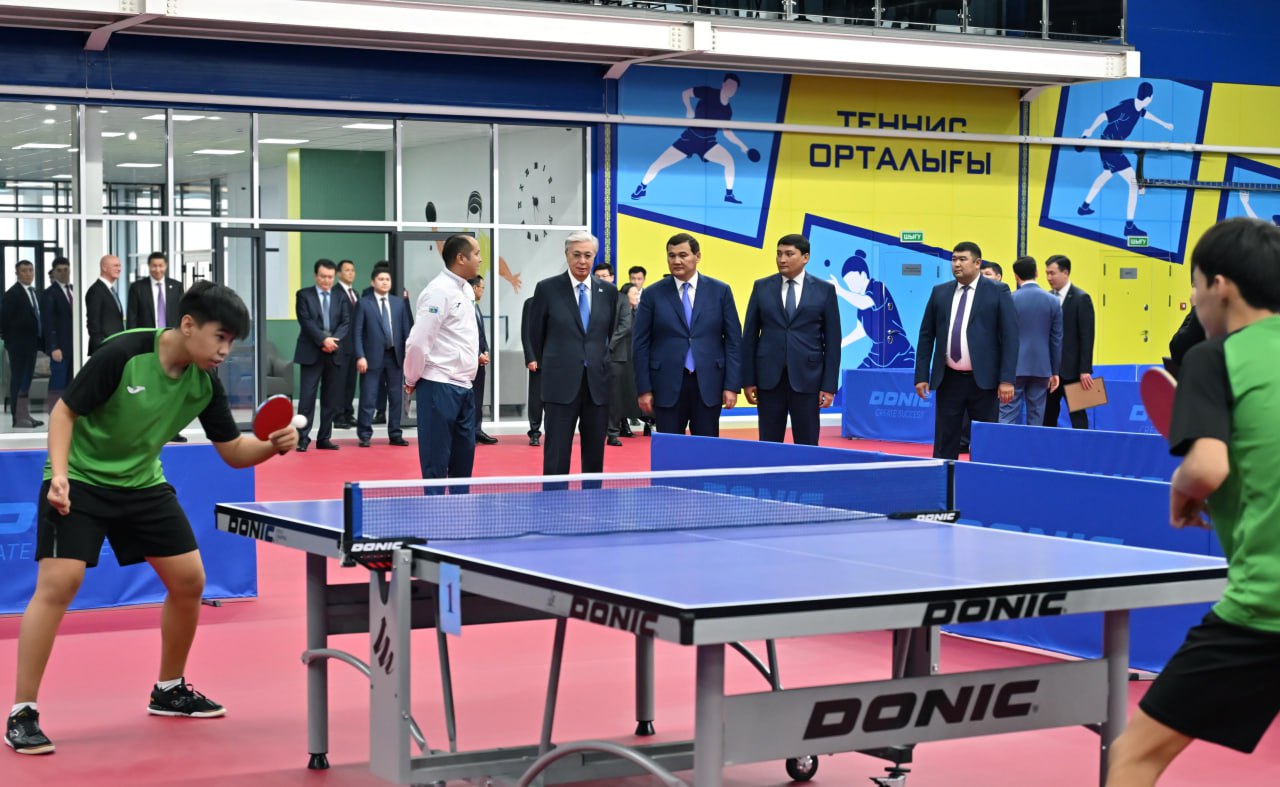 Қасым-Жомарт Тоқаев Үстел теннисі орталығына барды