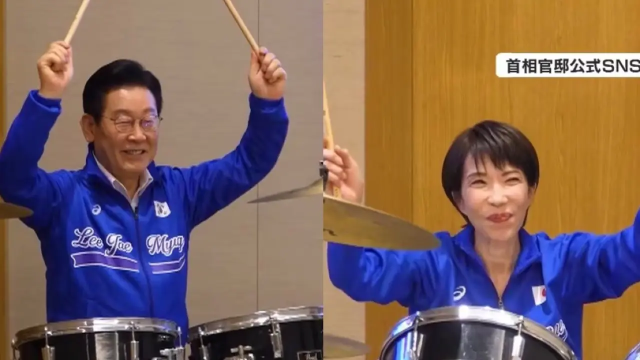 Санаэ Такаити мен Ли Чжэ Мён саммиттен соң барабанда бірге ойнады