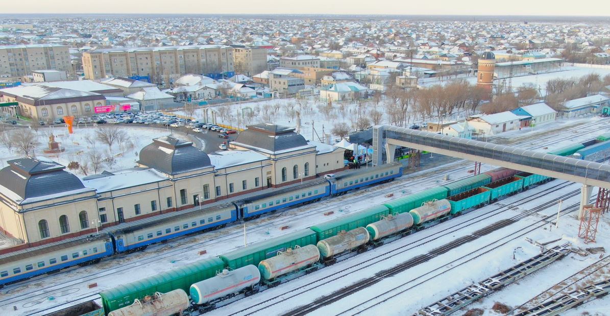 Қазалыда теміржол үстінен өтетін аспалы көпір ашылды