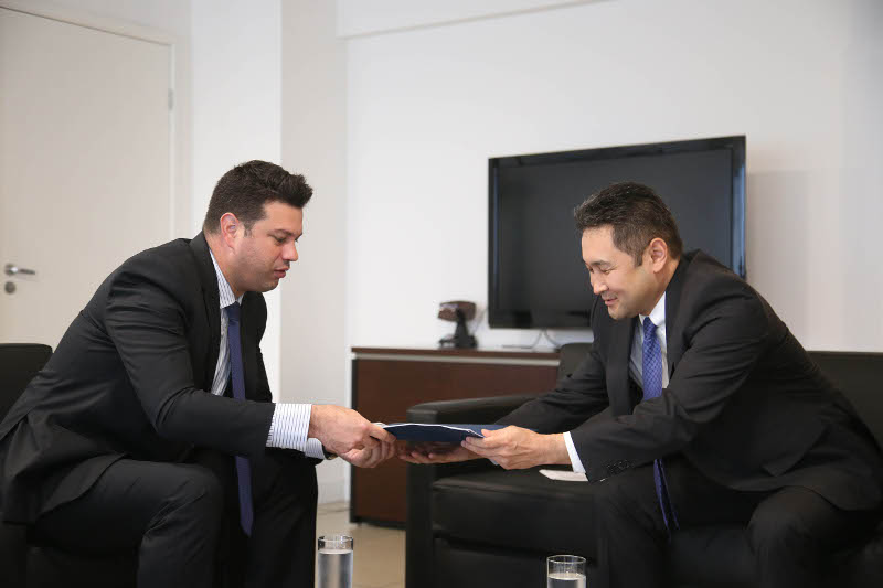 17 de Қарembro de 2016 - Min Leonardo Picciani recebe oEmbaixador do , KAIRAT SARZHANOV. Foto: Roberto Castro/ME